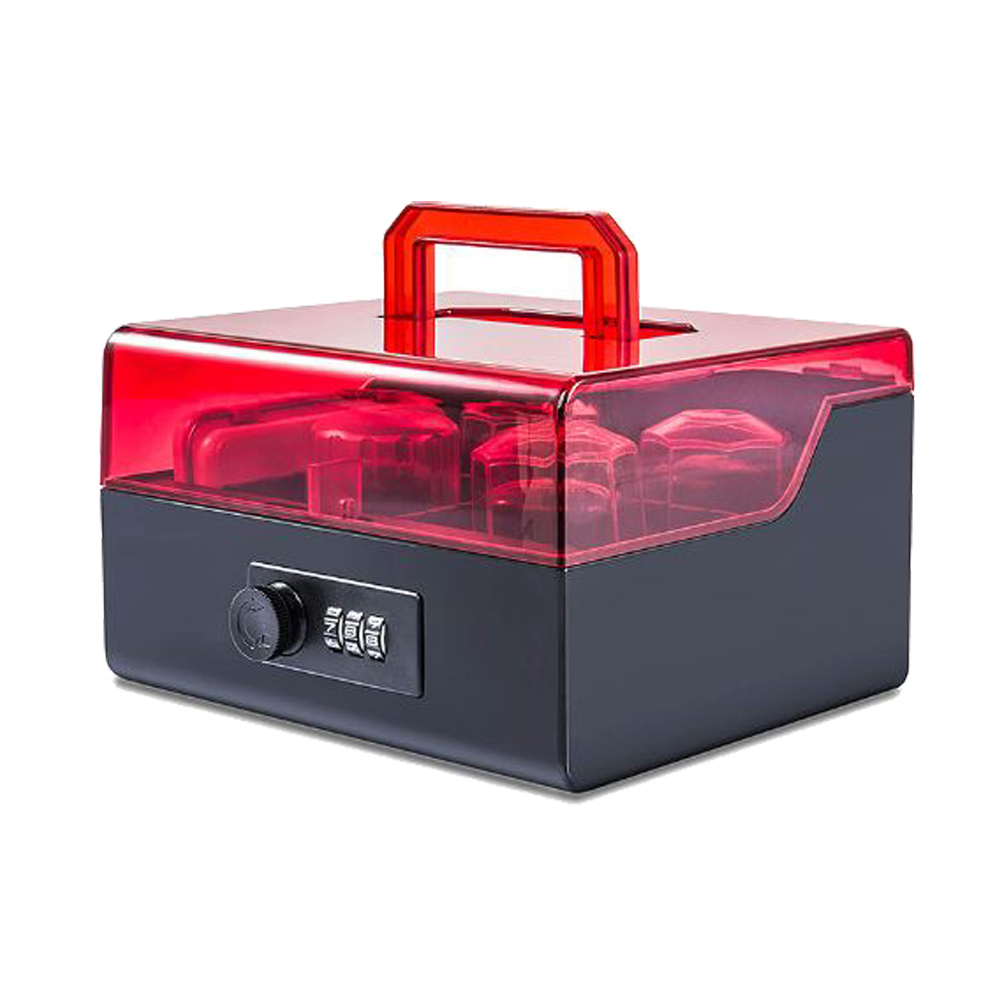 防犯 鍵 3桁 ダイヤル ロック 付き 保管 ボックス 蓋 半透明 クリア BOX 型 セキュリティ ケース プラスチック GPT (gu1c284)「送料無料」 | ブランド登録なし | 01