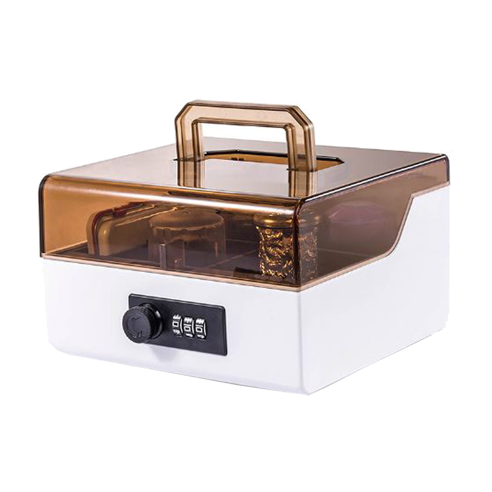 防犯 鍵 3桁 ダイヤル ロック 付き 保管 ボックス 蓋 半透明 クリア BOX 型 セキュリティ ケース プラスチック GPT (gu1c284)「送料無料」 | ブランド登録なし | 02