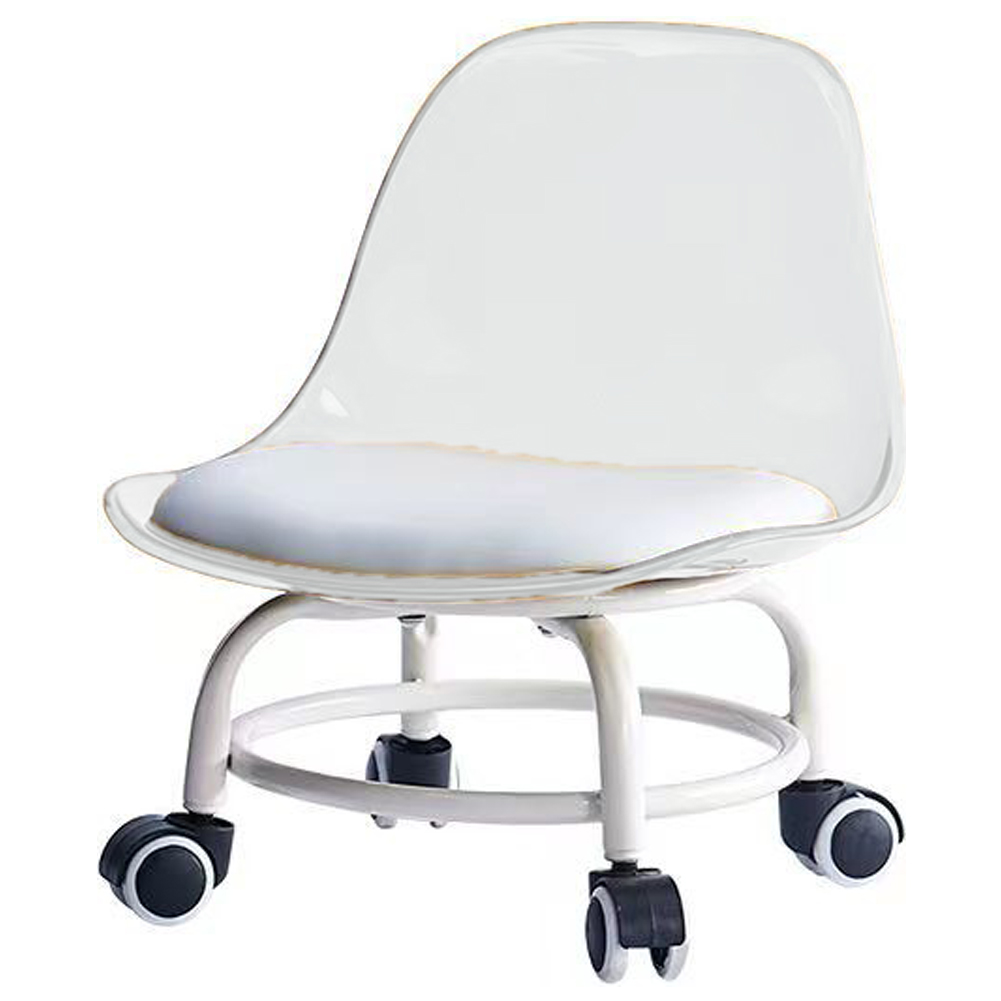 椅子 低い キャスター付 作業椅子 おしゃれ ローチェア ロータイプ 背もたれ クリア 360°回転 スツール 作業用 回転椅子 ロースツール GPT 送料無料(gu1c305) | ブランド登録なし | 01