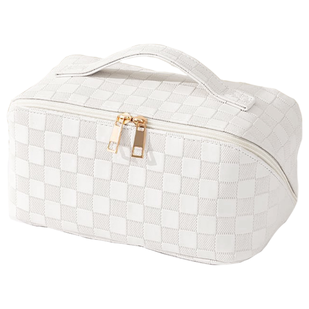 「レビュー記入でメール便送料無料」化粧ポーチ メイクポーチ コスメポーチ 格子柄 バニティポーチ 大容量 持ち手 GPT gu1c353-mail(1通につき1点迄)(gu1c440) | ブランド登録なし | 02
