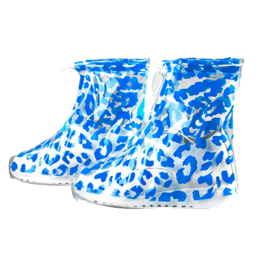 シューズカバー 防水 雨 ゼブラ ヒョウ柄 ショート丈 ファスナータイプ 透明 クリア シマウマ レオパード GPT アウトレット 1点迄メール便OK(gu1c403) | ブランド登録なし | 02