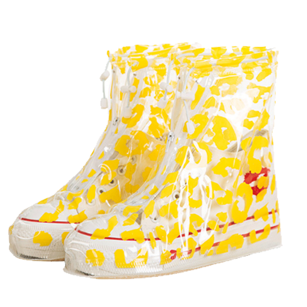 シューズカバー 防水 雨 ゼブラ ヒョウ柄 ショート丈 ファスナータイプ 透明 クリア シマウマ レオパード GPT アウトレット 1点迄メール便OK(gu1c403) | ブランド登録なし | 03