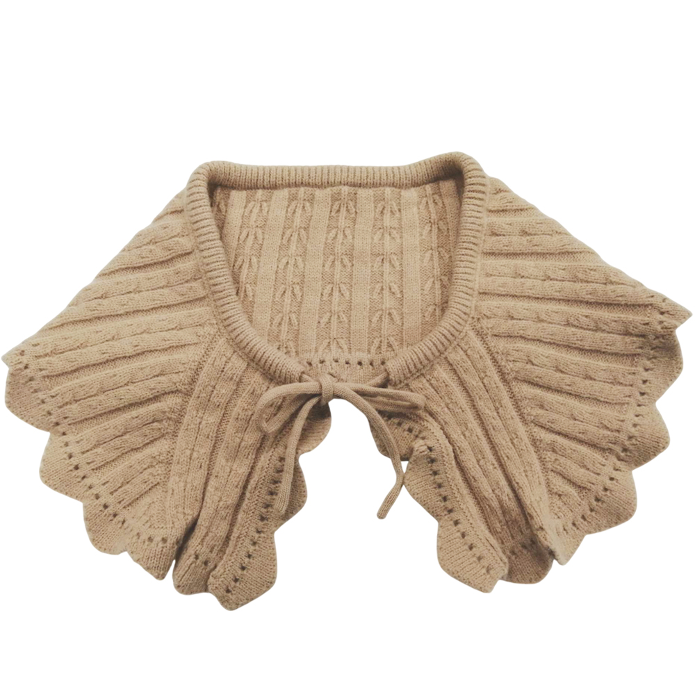 つけ襟 フリル ニット 大きい 付け襟 ネック ウォーマー リブニット かわいい おしゃれ 大人 襟 ケープ リボン レディース GPT 1点迄メール便OK (gu1c421) | ブランド登録なし | 01