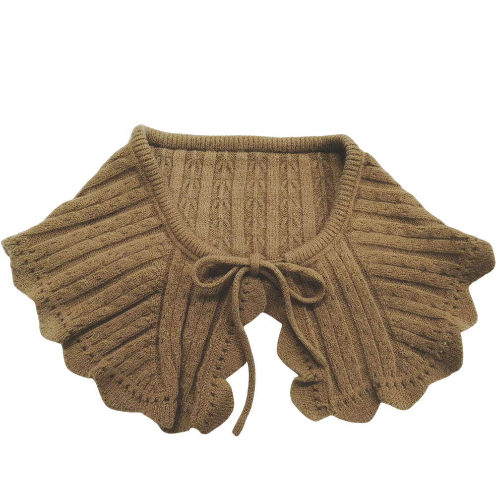 つけ襟 フリル ニット 大きい 付け襟 ネック ウォーマー リブニット かわいい おしゃれ 大人 襟 ケープ リボン レディース GPT 1点迄メール便OK (gu1c421) | ブランド登録なし | 02