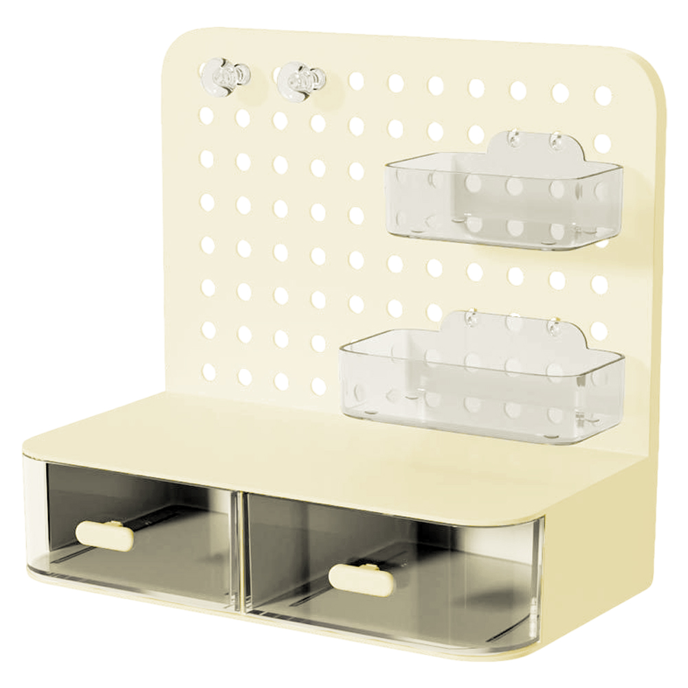 卓上収納ボックス 引き出し ペグボード付き 小物収納 多機能 文具 小物入れ 机収納ケース ディスプレイ デスクオーガナイザーGPT 送料無料(gu1c514) | ブランド登録なし | 01