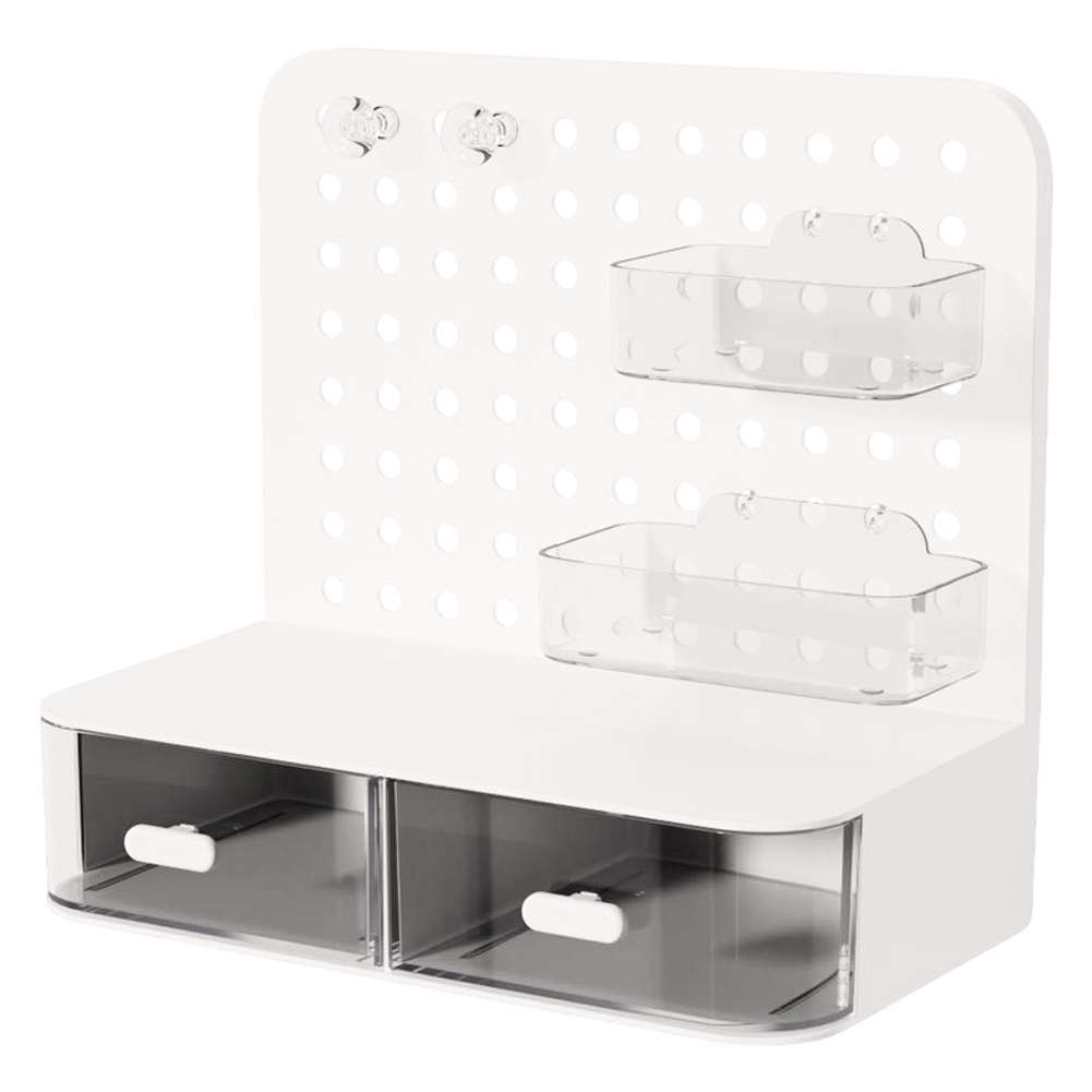 卓上収納ボックス 引き出し ペグボード付き 小物収納 多機能 文具 小物入れ 机収納ケース ディスプレイ デスクオーガナイザーGPT 送料無料(gu1c514) | ブランド登録なし | 02