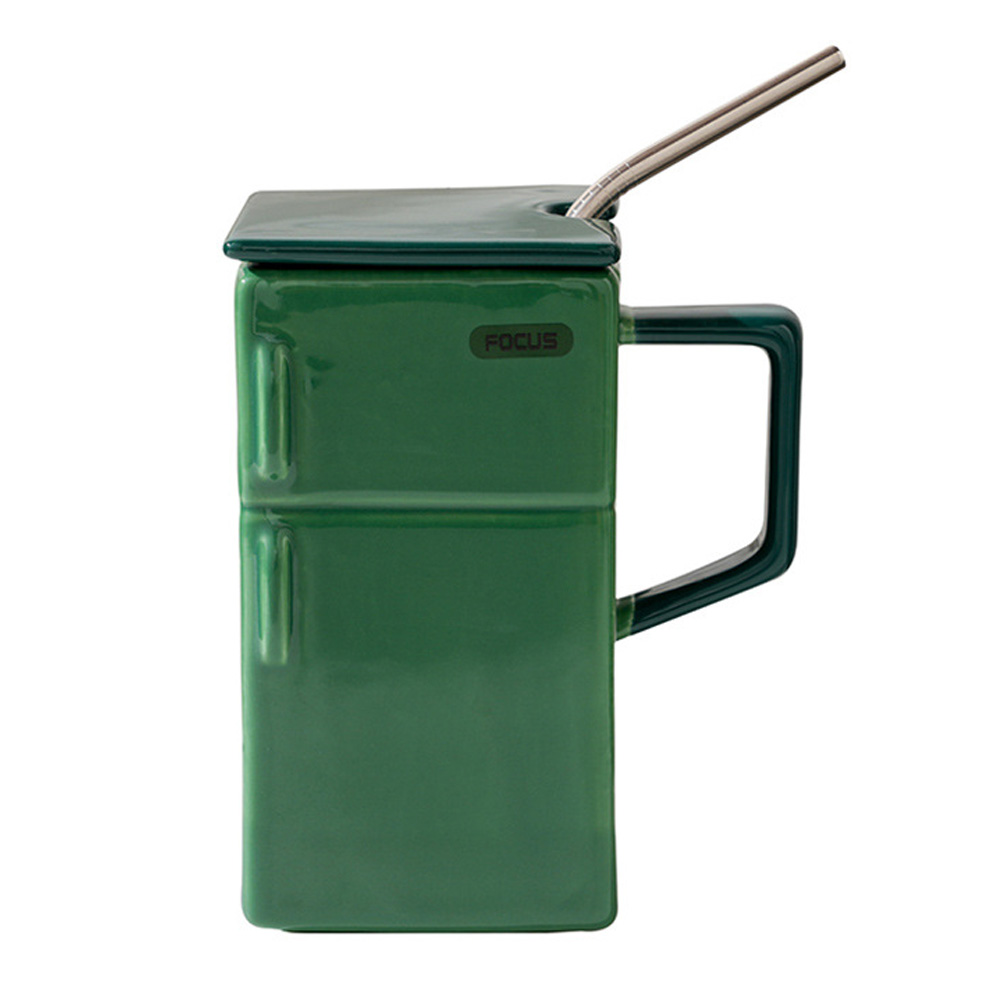 訳あり マグカップ おもしろグッズ 冷蔵庫型 デザイン コップ ストロー付き 蓋付き コーヒーカップ 大きい 550ml プレゼント 面白い GPT gu1c566-b(gu1c843) | ブランド登録なし | 01