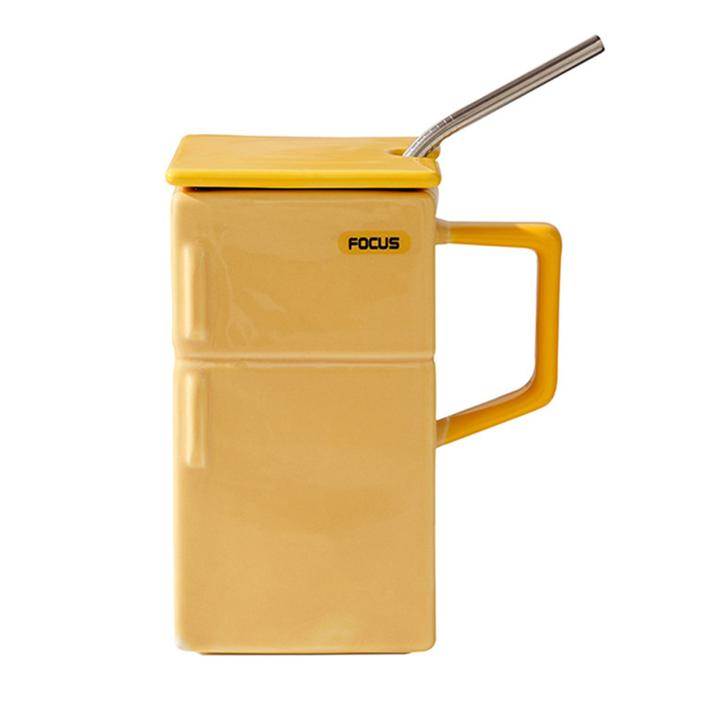 訳あり マグカップ おもしろグッズ 冷蔵庫型 デザイン コップ ストロー付き 蓋付き コーヒーカップ 大きい 550ml プレゼント 面白い GPT gu1c566-b(gu1c843) | ブランド登録なし | 03