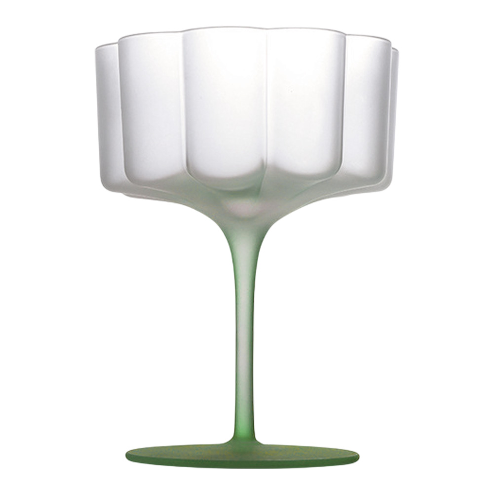 脚付きグラス ワイングラス 半透明 ゴブレットグラス すりガラス 曇り
