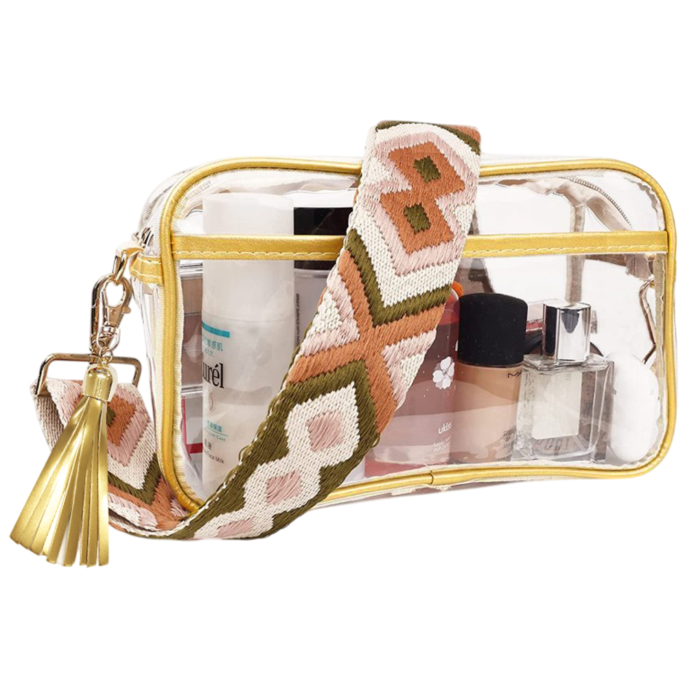 クリアバッグ レディース ショルダーバッグ 肩掛け 斜め掛け スクエア型 刺繍ベルト クリア 透明 バッグ ビニールバッグ 痛バッグ GPT 送料無料(gu1c668) | ブランド登録なし | 02