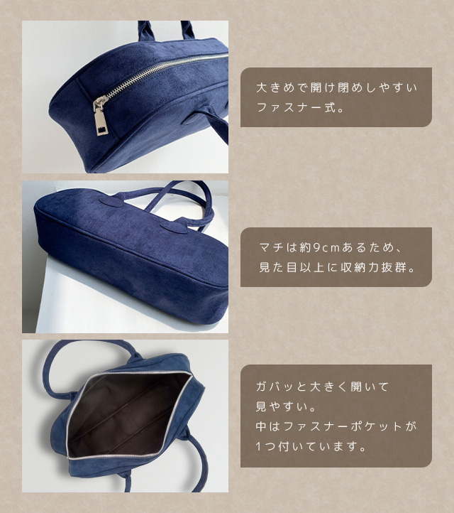 グレー スエード ボストンバッグ kudu革ボストンバッグ シンプル 秋冬