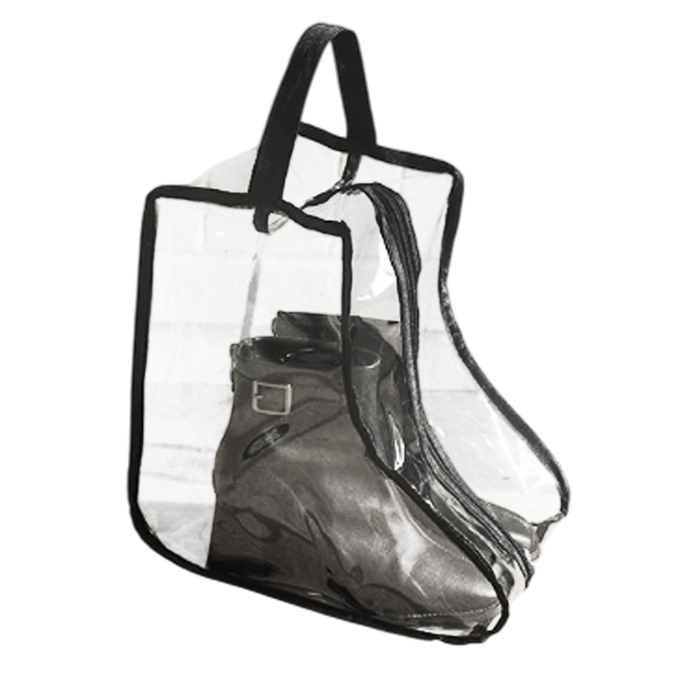 「レビュー記入でメール便送料無料」 ブーツ収納ケース ショート 透明 クリア ショートブーツ ブラックパイピング gu1c684-mail(gu1c685)(1通につき2点迄) | ブランド登録なし | 01