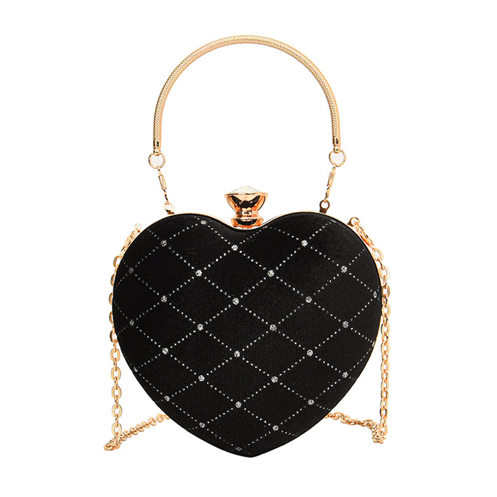 パーティーバッグ チェーンバッグ ミニショルダー レディース 子供 ハート ベロア ハンドバッグ サブバッグ おしゃれ 結婚式 キラキラ GPT 送料無料(gu1c706) | ブランド登録なし | 01