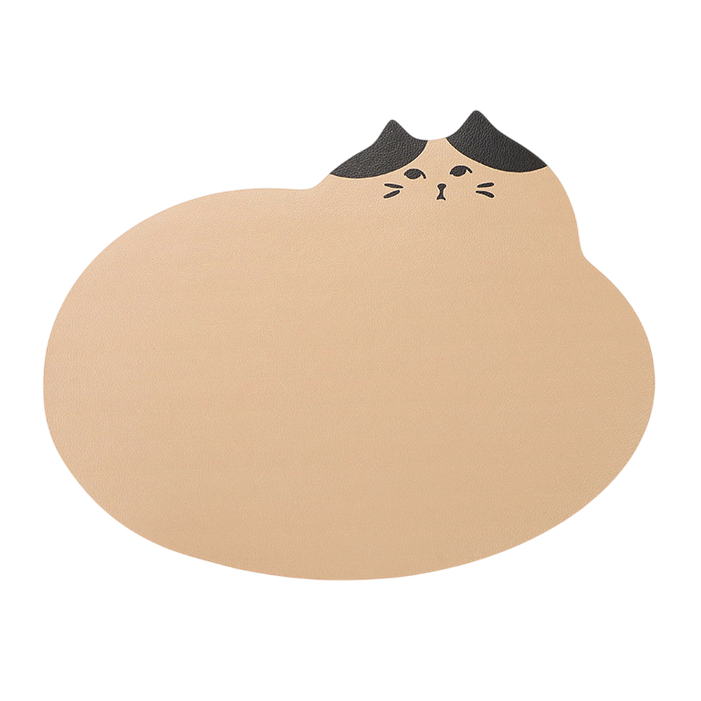 ランチョンマット ランチマット 猫 洗える 撥水 丸 ハチワレ レザー調 かわいい おしゃれ マット 子供 大人 PUレザー 北欧 韓国 GPT 3点迄メール便OK(gu1c718) | ブランド登録なし | 02