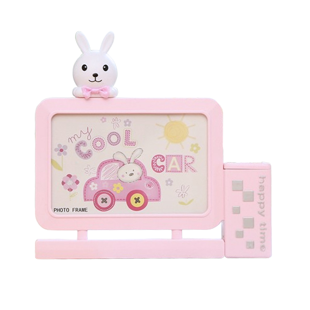 フォトフレーム 写真立て L版 2L はがき 横置き ペン立て おしゃれ かわいい ウサギ 赤ちゃん 子供 置き型 プレゼント 入学祝い 出産祝い GPT 送料無料(gu1c727) | ブランド登録なし | 01