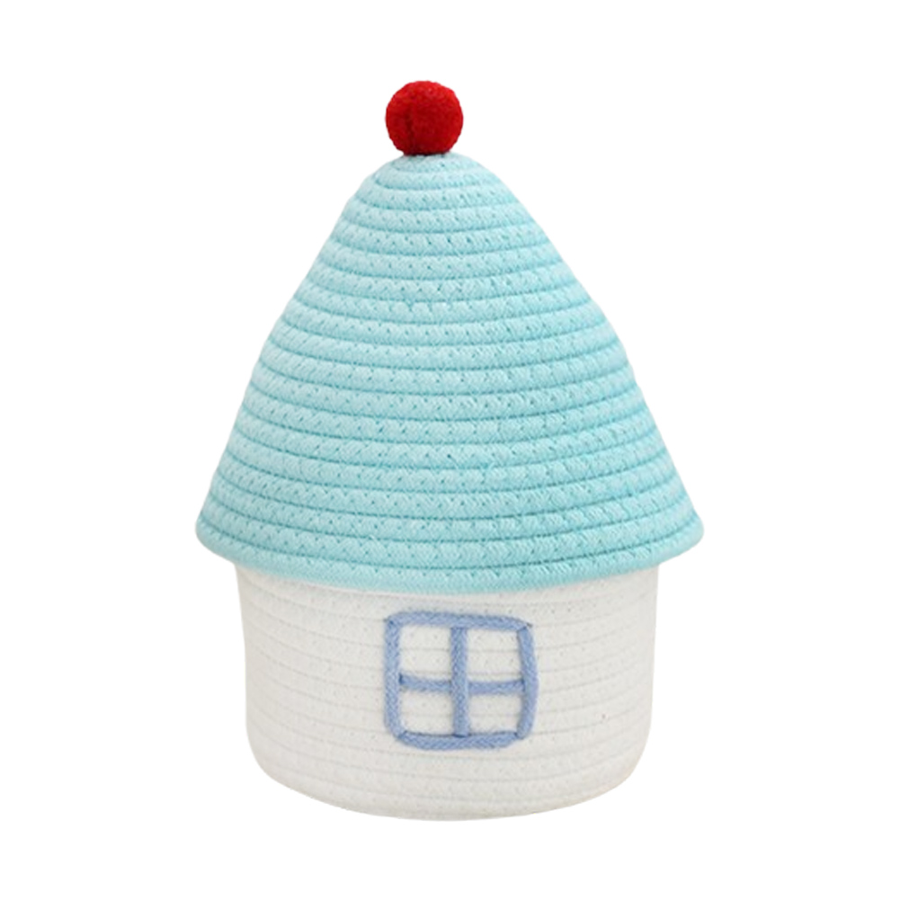 お家型 小物入れ 蓋付き バスケット かご おしゃれ かわいい コットンロープ 卓上 おもちゃ ぬいぐるみ 収納かご インテリア雑貨 GPT 送料無料(gu1c770) | ブランド登録なし | 01