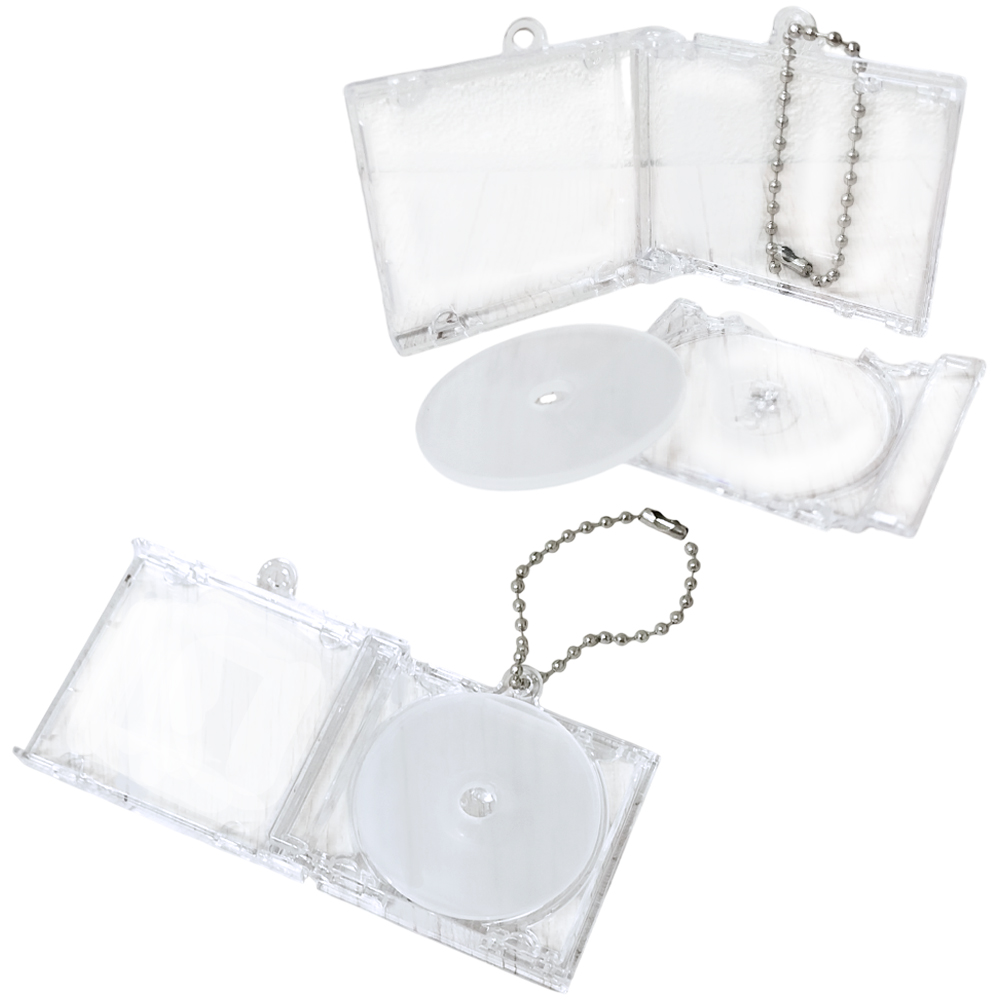 CD風 ミニ キーホルダー 2個セット 推し活 グッズ クリア 手作り DIY