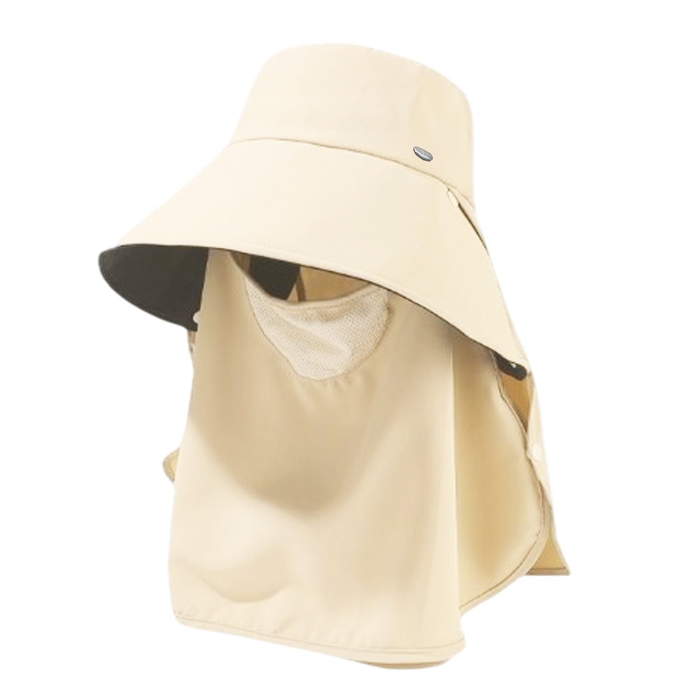 帽子 UVカット 日焼け防止 2WAY 外せる フェイスカバー ネックガード レディース つば広 大人 日よけ 遮光 紫外線対策 GPT 2点迄メール便OK (gu1c854) | ブランド登録なし | 01