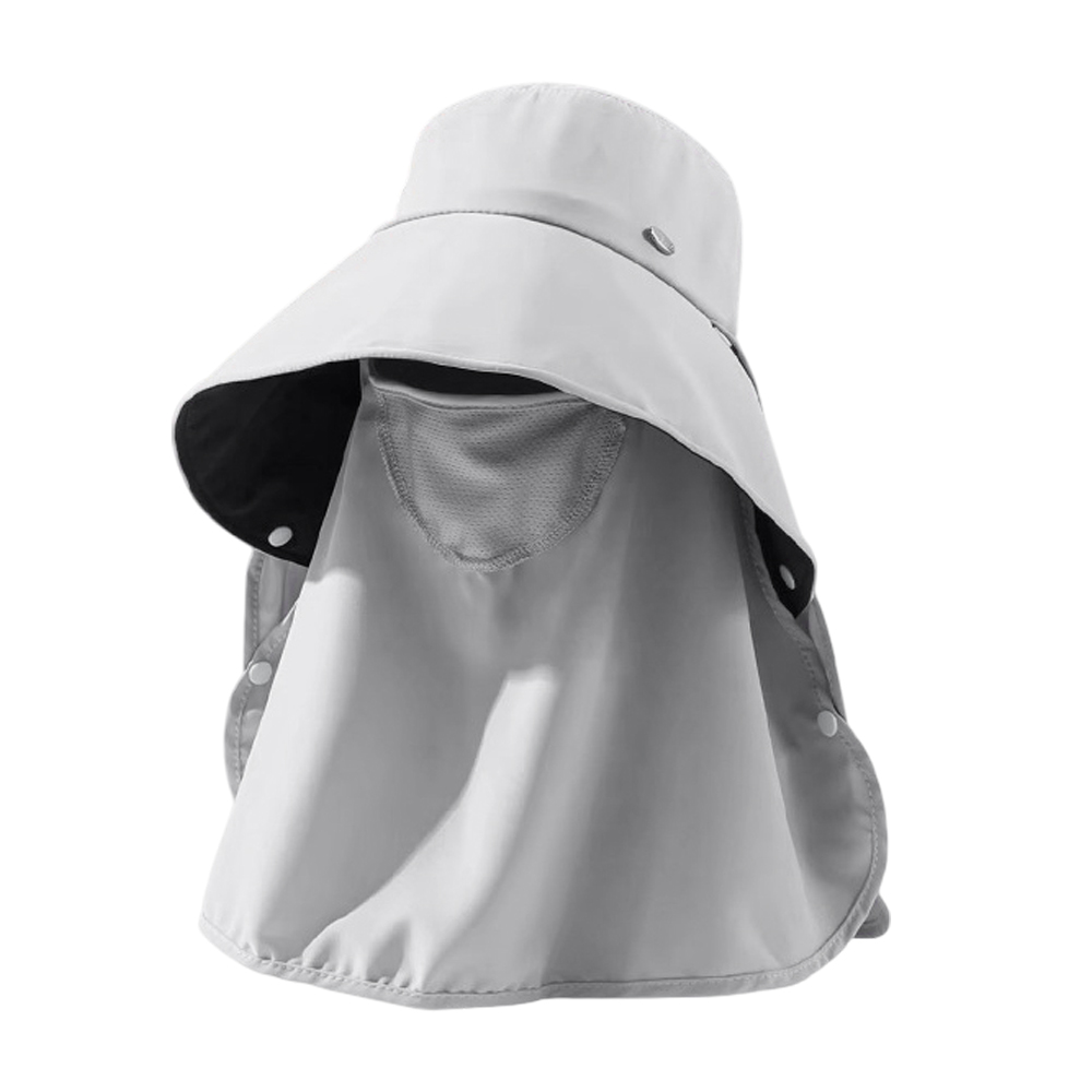 帽子 UVカット 日焼け防止 2WAY 外せる フェイスカバー ネックガード レディース つば広 大人 日よけ 遮光 紫外線対策 GPT 2点迄メール便OK (gu1c854) | ブランド登録なし | 04