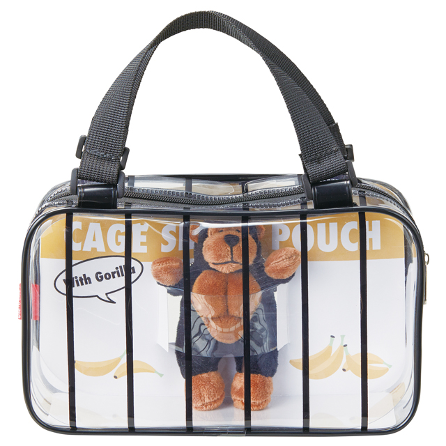 ポーチ 透明 ビニール かわいい 動物園モチーフ ぬいぐるみ付き ゴリラ クマ ハシビロコウ ケージポーチ 推し活 小物入れ F24-0481 F24-0482 F24-0483(se4a007) |  | 01