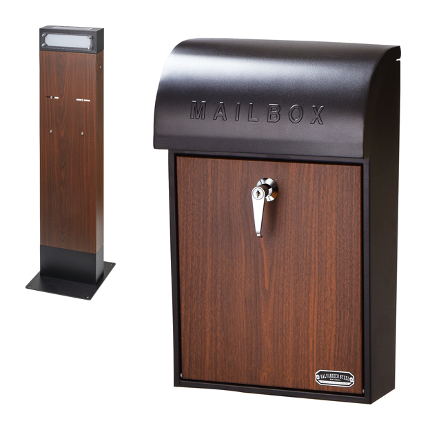 ポスト 壁掛け ポストスタンド セット ネームライト付き ソーラーライト 工事不要 木目調 キーロック式 S24-0503 S24-0503 SI-3945 SI-3946 SI-3947(se4a017) |  | 01