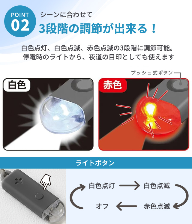 ミニライト キーホルダー 非常用 コンパクトライト 緊急連絡カード付き