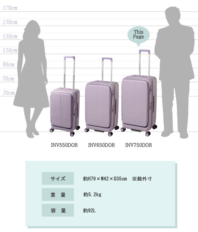 イノベーター スーツケース キャリーバッグ INV750DOR LLサイズ TSA