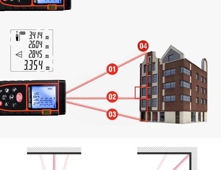 絶妙なデザイン レーザー距離計 高精度 水平器 60m 小型 軽量 携帯型 コンパクト バックライト建設現場 建築用 距離測定器 測量機器 内装業者用  discoversvg.com