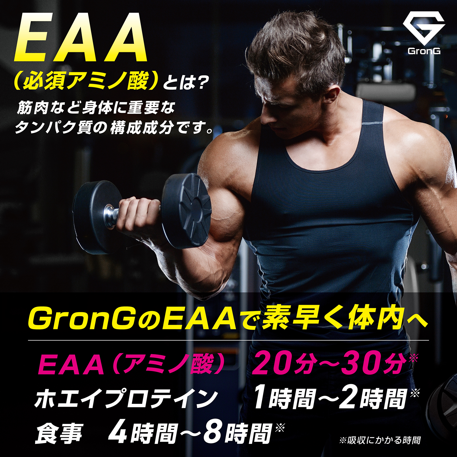 【15％OFFクーポン配布】グロング GronG COMPLETE EAA 必須アミノ酸 1kg ノンフレーバー｜grong｜03