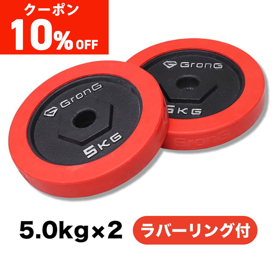 早い者勝ち ありあわせ 28mmシャフト用 ダンベルプレート 5kg×4 LEADING EDGE アイアン 5kg プレート 4枚セット 28mm径 LE-IDBP5