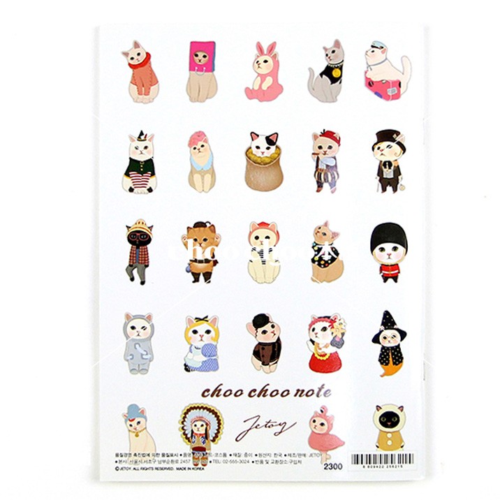 Jetoy ジェトイ Choochoo本舗 チューチュー本舗 猫のシンプルノートa5 かわいい白ねこ マート 猫雑貨 コスチュームネコ