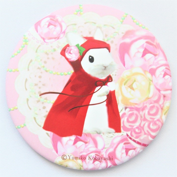 うさぎ 情熱セール ミニミラー 鏡 ピンクのバラ 赤ずきん かわいい 小林裕美子 Kobayashi 日本製 うさぎ雑貨 Yumiko
