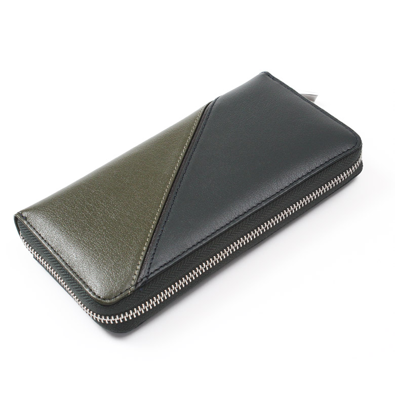 本革 切り替え 長財布 バイカラー メンズ 財布 ロングウォレット