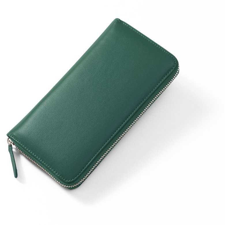 シープスキン イントレチャート 長財布 編み込み 大容量 羊革 グリーン 緑 シープスキン イントレチャート 長財布 編み込み 大容量 メンズ