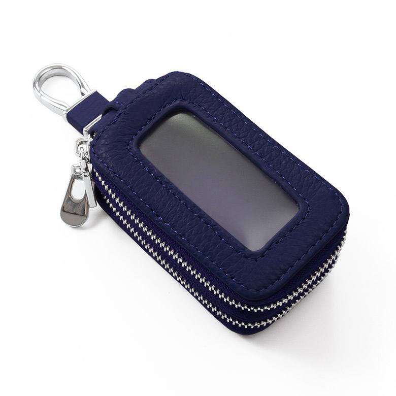 窓付き キーケース 革 本革 2個収納 スマートキー コンパクト 軽量