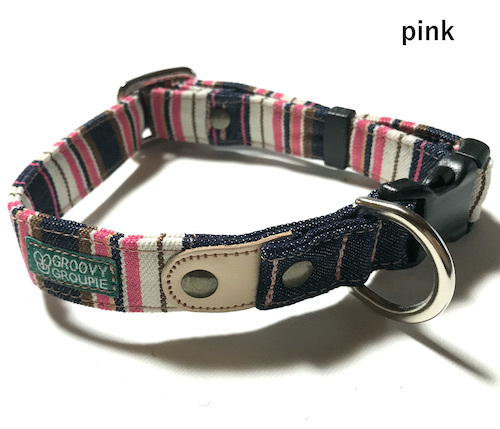 首輪 犬 中型犬用 Mサイズ 【 マルチストライプ 】 オーダーメイド
