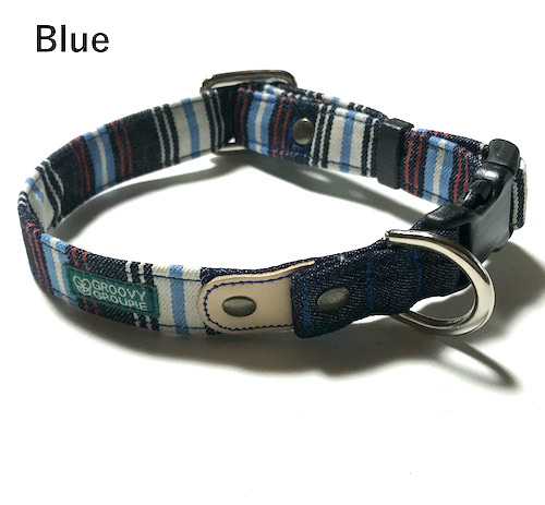 首輪 犬 中型犬用 Mサイズ 【 マルチストライプ 】 オーダーメイド
