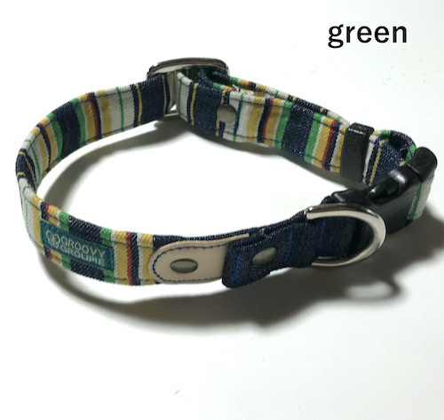 首輪 犬 中型犬用 Mサイズ 【 マルチストライプ 】 オーダーメイド
