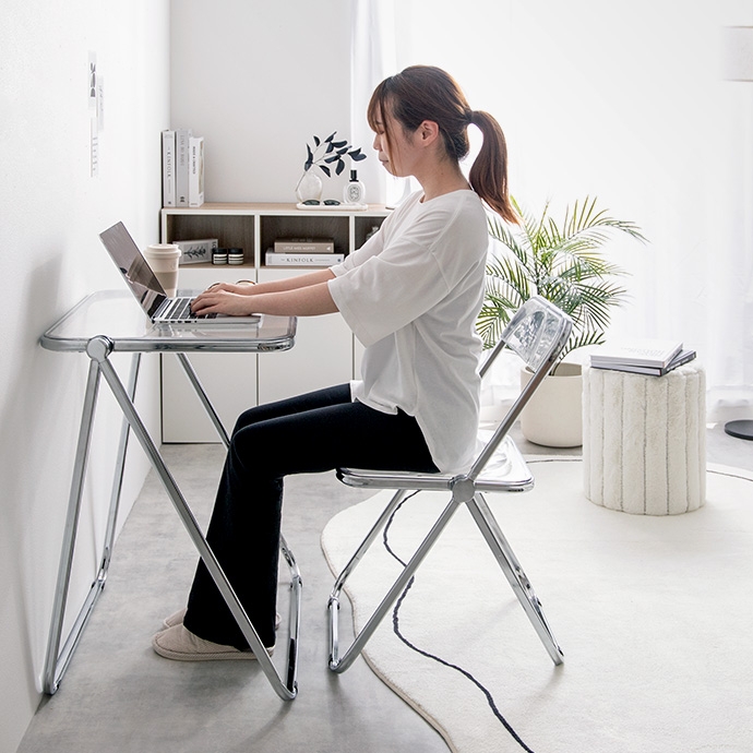 デスクセット デスク リビング学習 PC ドレッサー スリム 折りたたみ