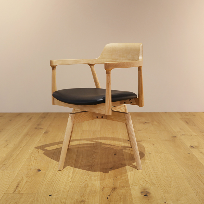 回転式チェア 6脚セット ARGY ナチュラル オーク 幅58.5cm アッシュ