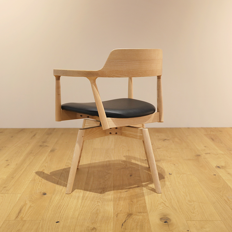 回転式チェア 6脚セット ARGY ナチュラル オーク 幅58.5cm アッシュ