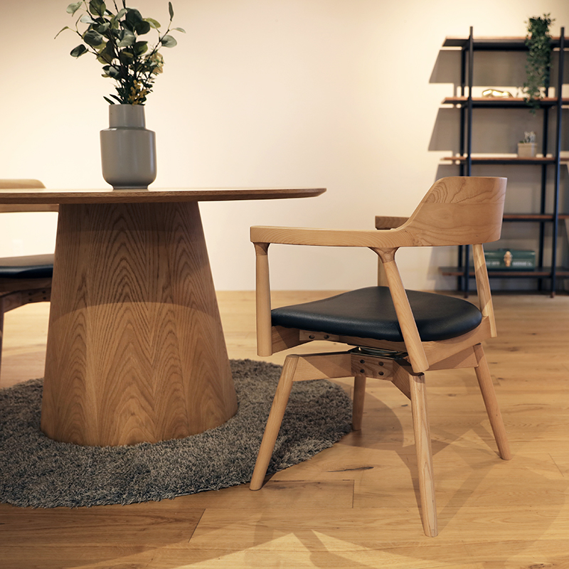 回転式チェア 6脚セット ARGY ナチュラル オーク 幅58.5cm アッシュ