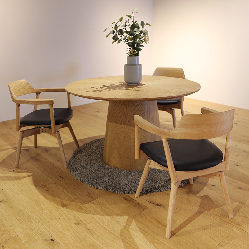 回転式チェア 6脚セット ARGY ナチュラル オーク 幅58.5cm アッシュ