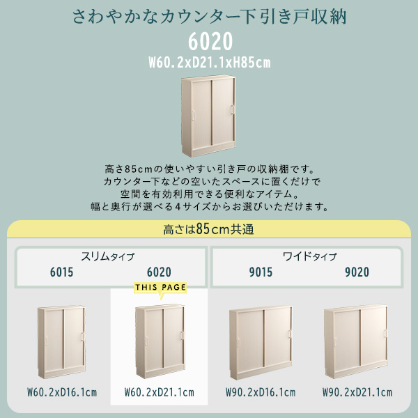 カウンター下引き戸収納6020 シンプル_4