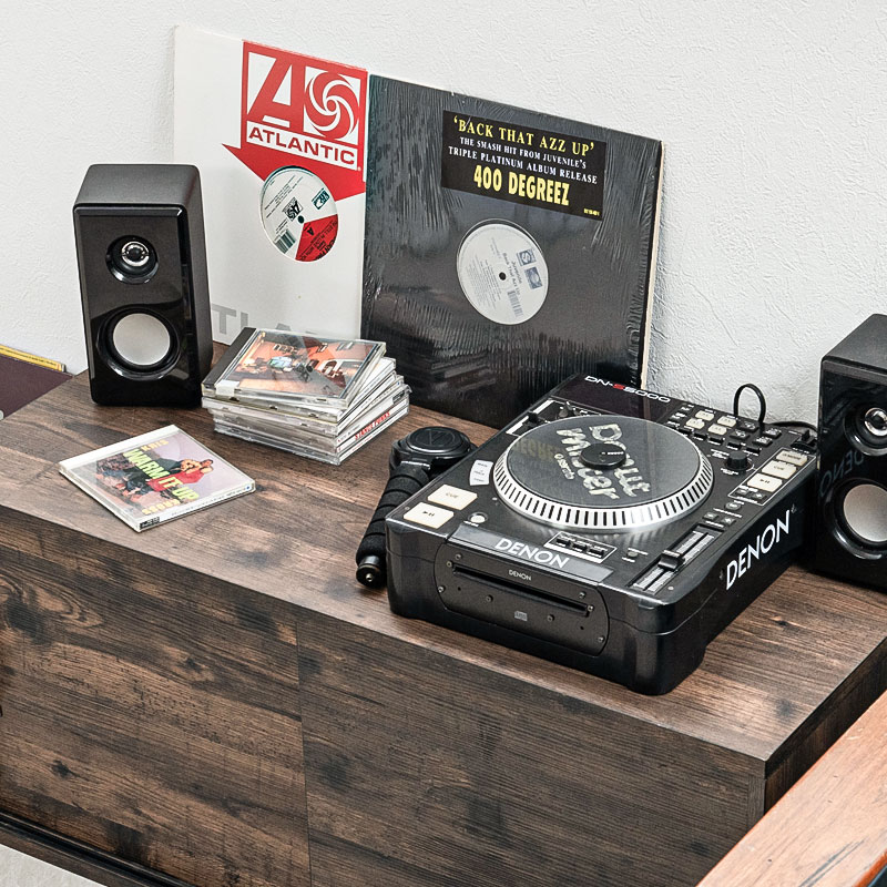 レコード収納棚 レコードラック 木製 ヴィンテージ調 LPレコード 約50