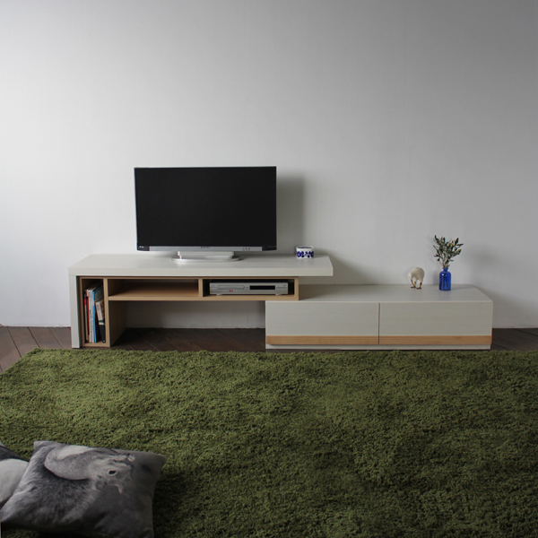 スライド テレビ台 テレビボード 伸縮 140〜230cm ホワイト木目 オーク