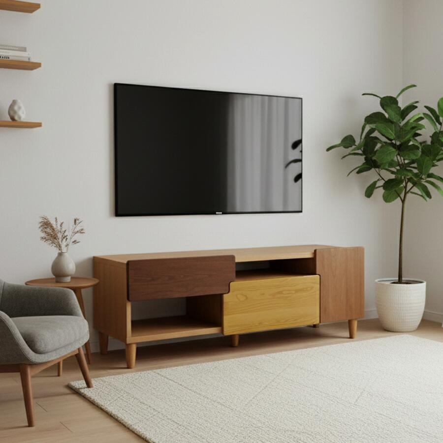 テレビ台 135cm テレビボード ローボード ナチュラル ブラウン 国産