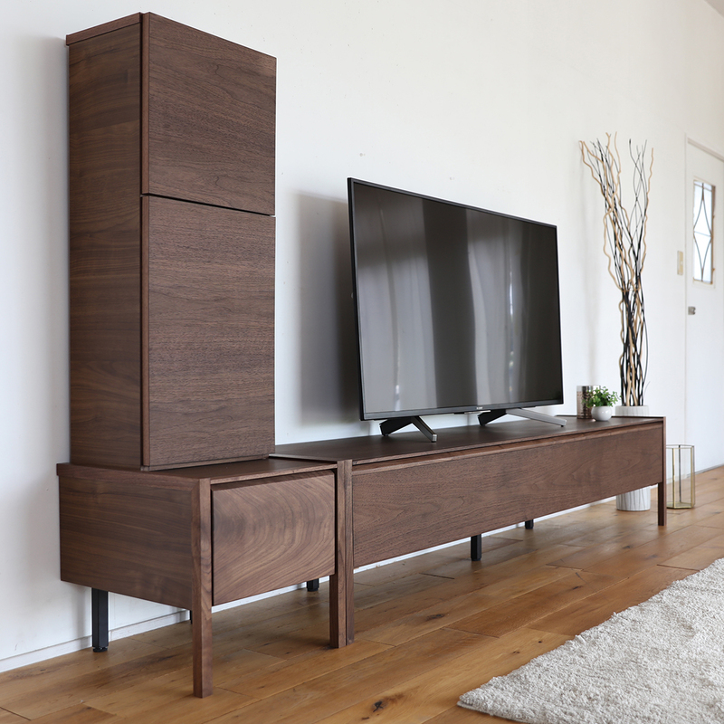 テレビ台 180cm テレビボードセット左タイプ ブラウン ウォールナット