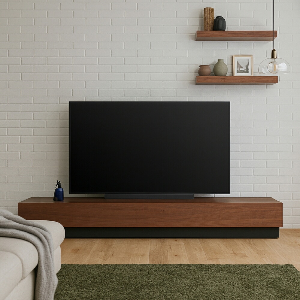 テレビ台 180cm ウォールナット ブラウン 幅180 奥行45 高さ24cm 国産