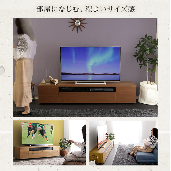 5%OFFクーポン配布中 シンプルで美しいスタイリッシュなテレビ台（テレビボード） 木製 幅180cm 日本製・完成品 シンプル｜grove｜07